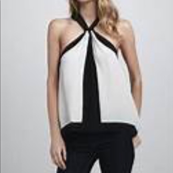 BCBGMAXAZRIA colorblock halter top - Picture 3 of 8